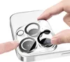 A close-up shot of a person's hands applying a clear camera lens protector to the back of a smartphone. Produktbild-Vorschau