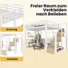 MODFU Patrová postel bez matrace 140x200, Mladistvý lůžko Náhled obrázku produktu 5