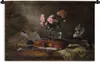 MuchoWow® Wandteppich Wandbehang Violine - Rosen - Rosa - Produktbild-Vorschau 1