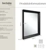 A product information sheet with a mirror and its dimensions. Produktbild-Vorschau