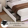 ProximaX Beige Polsterbett 140x200cm mit Schubladen & Produktbild-Vorschau 7
