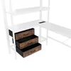 A white metal frame bunk bed with a desk and drawers. Anteprima dell’immagine prodotto