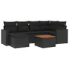 7-tlg. Garten-Sofagarnitur mit Kissen Schwarz Poly Rattan Produktbild-Vorschau 2