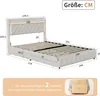 Lit rembourré ProximaX 140 x 200 cm, beige, avec LED RGB et Voir les images du produit 7
