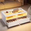 Merax Couchtisch mit LED und Glasplatte, Wohnzimmertisch Produktbild-Vorschau 3