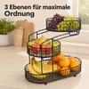 Obstkorb 3 Etagen, Gemüsekorb aus Metall für Küche, Produktbild-Vorschau 2