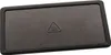 A close-up, top-down view of a black rectangular lid with a warning symbol embossed in the center. Voir les images du produit