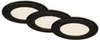 Three black recessed LED lights are arranged diagonally on a white background. Produktbild-Vorschau