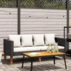 vidaXL 2-Sitzer-Gartensofa mit Auflagen Poly Rattan Schwarz Produktbild-Vorschau 1