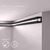 A black LED light strip installed in the corner of a room, illuminating the ceiling and walls. Anteprima dell’immagine prodotto