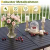 Stół ogrodowy COSTWAY z metalu dla 6 osób, 160 x 90 cm, Podgląd zdjęcia produktu 5