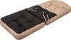 A tufted lounge chair cushion with black and tan sections, shown from a diagonal angle on a white background. Anteprima dell’immagine prodotto