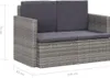 vidaXL 2-Sitzer-Gartensofa mit Auflagen Grau Poly Rattan Produktbild-Vorschau 12