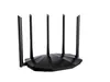 A black Tenda TX2 Pro WLAN-Router is shown against a white background. Podgląd zdjęcia produktu