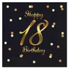 Serviettes de table Happy 18th Birthday noires, 33 cm 20 Voir les images du produit 3