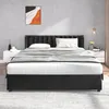 A bedroom scene featuring a bed with bedding and a headboard, flanked by nightstands. Produktbild-Vorschau
