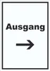 Ausgang Schild mit Text und Richtungspfeil rechts Exit Produktbild-Vorschau 1