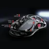 A gaming mouse with numbered labels pointing to its various buttons and features. Náhled obrázku produktu