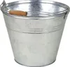 A galvanized metal bucket with a wooden handle. Voir les images du produit