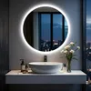 WISFOR LED Badspiegel 80 cm rund, Badezimmerspiegel mit Produktbild-Vorschau 3