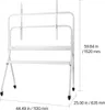A white rolling TV stand with dimensions indicated by measurement lines and text. Anteprima dell’immagine prodotto
