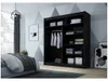 Easy4You D2 180 cm Schwarz Schiebetüren Kleiderschrank Produktbild-Vorschau 3