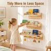 3er Set Wandregale Kinderzimmer aus Massivholz mit 4 Haken Podgląd zdjęcia produktu