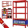 MONZANA® Étagère charge lourde rouge 5 niveaux 180x90x40cm Voir les images du produit 1