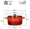 Emaillierter Gusseisen Topf mit Deckel Ø24 cm 4L - Bräter Produktbild-Vorschau 2