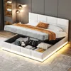 okwish LED Čalouněná postel 160 x 200 cm, laťkový rošt a Náhled obrázku produktu 2