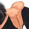 A close-up view of a saddle on a plush toy horse. Podgląd zdjęcia produktu