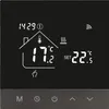A digital thermostat display showing current and set temperatures, time, and Wi-Fi status. Produktbild-Vorschau