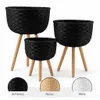 Blumentopf 3er Set Rattan Pflanztopf Blumenkasten Produktbild-Vorschau 1