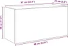 A diagram of a cabinet with dimensions indicated. Produktbild-Vorschau