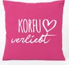 Huuraa Kissen Korfu verliebt 40x40cm mit Füllung Fuchsia Produktbild-Vorschau 1