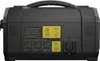 The back of a black portable power station with various labels and ports. Voir les images du produit