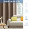 A living room scene with curtains, a sofa with cushions, and a side table with a vase. Náhled obrázku produktu