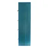 A tall, thin, vertically oriented wooden drawer unit with a blue finish, shown from the side. The unit has multiple curved hooks protruding from its side, suggesting it may be a storage or display unit. Produktbild-Vorschau