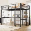 okwish Hochbett,Kinderbett Jugendbett Metallbett Einzelbett Produktbild-Vorschau 3