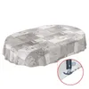 Tischdecke Wachstuch Holz Grau Robust Wasserabweisend Oval Produktbild-Vorschau 2