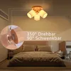 ZMH Deckenstrahler 3 Flammig Rund Holz LED Deckenlampe Produktbild-Vorschau 3