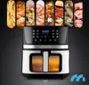A collage of food images above an air fryer. Produktbild-Vorschau