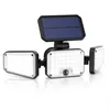 A solar-powered LED security light with three adjustable heads and a built-in camera, shown against a white background. Produktbild-Vorschau