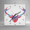 Wanduhr - Quadrat - Glasuhr - Abstraktion Hörner - 30x30cm Produktbild-Vorschau 3