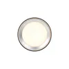 A top-down view of a circular ceiling light with a black outer rim, a silver inner rim, and a bright white light in the center. Produktbild-Vorschau