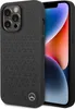 A black iPhone 14 Pro Max case with a Mercedes-Benz logo is shown next to the phone. Produktbild-Vorschau