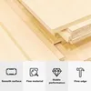 A close-up of stacked wooden boards with marketing icons and text below. Produktbild-Vorschau