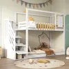 A child's bedroom with a white bunk bed, decorated with a bear mural and colorful bunting. Produktbild-Vorschau