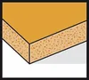 A close-up illustration of a layered material, likely a cutting board or a piece of composite material, showing its cross-section. Voir les images du produit