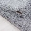 Teppich Wohnzimmer Hochflor Hellgrau 160x160 Rund Unicolor Produktbild-Vorschau 3